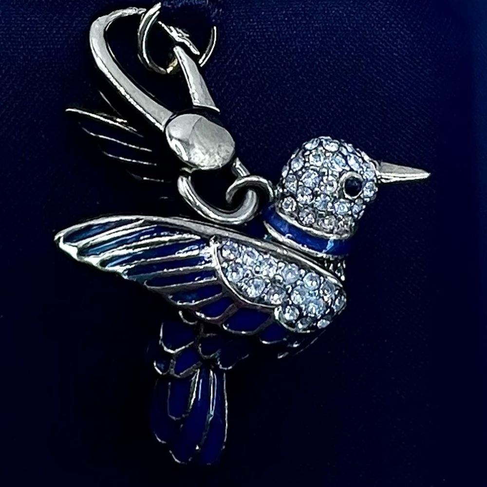 NIB Juicy Couture Pave and Blue enamel Bird Charm with red beak